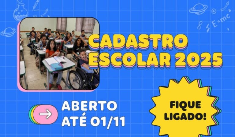Termina amanhã o prazo do Cadastro Escolar 2025: inscrições na rede pública de ensino de Minas Gerais