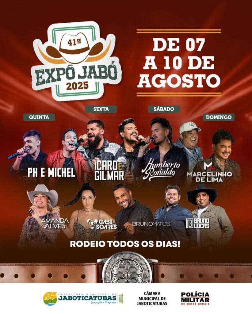 Jaboticatubas se prepara para a EXPO JABÓ 2025: tradição, música e diversão para toda a família 2 Jaboticatubas se prepara para a EXPO JABÓ 2025