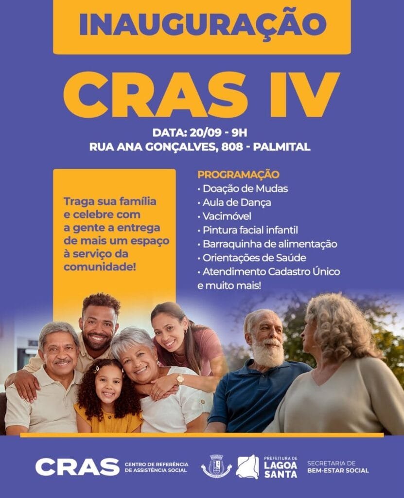 População de Lagoa Santa ganha novo espaço de apoio com inauguração de CRAS 2 Novo CRAS no Palmital amplia assistência em Lagoa Santa
