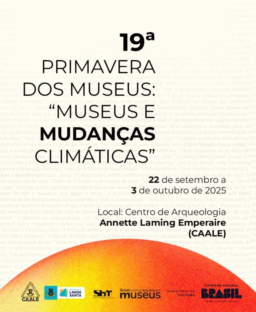 Primavera dos Museus 2025 em Lagoa Santa: programação destaca mudanças climáticas 2 Primavera dos Museus 2025 - Programação em Lagoa Santa 02