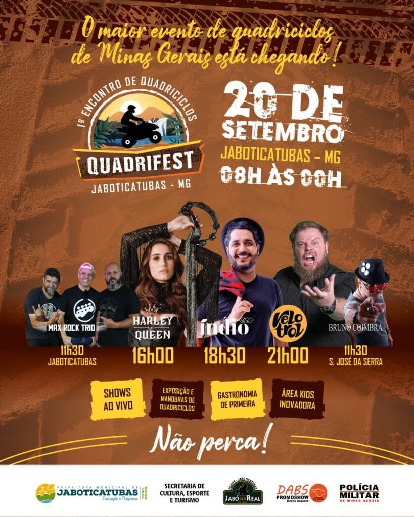 Quadrifest 2025 em Jaboticatubas: o maior encontro de quadriciclos de Minas Gerais 3 Quadrifest 2025 Jaboticatubas Shows e Atrações