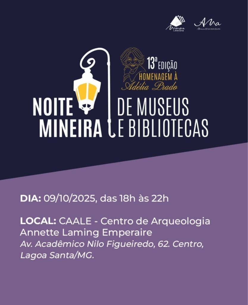 Prefeitura de Lagoa Santa promove 13ª Noite Mineira de Museus e Bibliotecas com homenagem a Adélia Prado 2 Lagoa Santa homenageia Adélia Prado em evento cultural