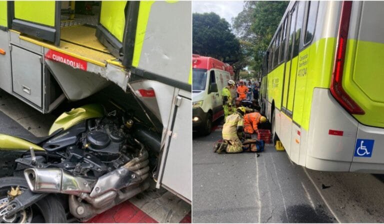 morte no Lourdes: motociclista morre ao colidir com ônibus do Move em BH